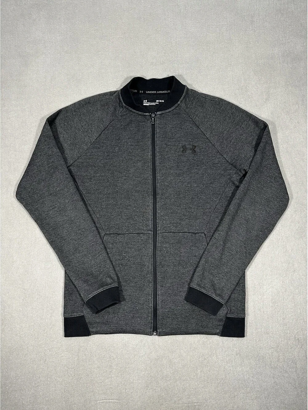Under Armour Men’s Medium Fitted Full Zip Jacket Gray Athletic Activewear